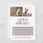 Mauve Typografie Fotografie Cadeaubon (Achterkant)