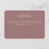 Mauve Typografie Gebogen bruiloft Details Informatiekaartje (Voorkant)