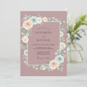 Mauve Verfijnd Lentewedding Kaart (Staand voorkant)