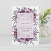 Mauve Verfijnd Lentewedding Kaart (Staand voorkant)