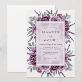 Mauve Verfijnd Lentewedding Kaart (Voorkant / Achterkant)
