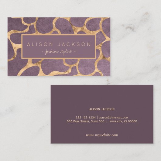Mauve verfijnde behang persoonlijke stylist visitekaartje (Voorkant / Achterkant)