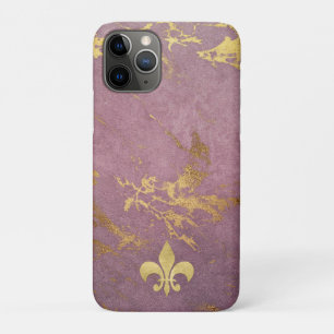Mauve Vergulde Marmer met Fleur de lis Case-Mate iPhone Case