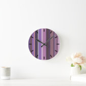 Mauve verticale strepen ronde klok (Huis)