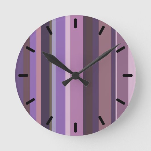 Mauve verticale strepen ronde klok (Voorkant)