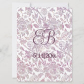 Mauve vintage bloemen  kaart (Achterkant)