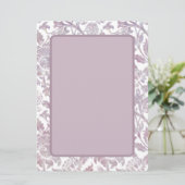 Mauve vintage bloemmotief kaart (Staand voorkant)