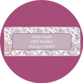 Mauve vintage botanisch patroon   etiket
