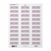 Mauve vintage botanisch patroon   etiket (Full Sheet)