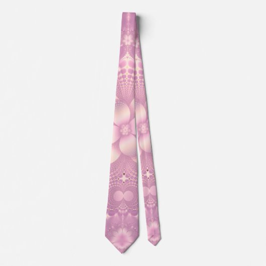 Mauve Violet Lavender Pink Floral Pattern Stropdas (Voorkant)