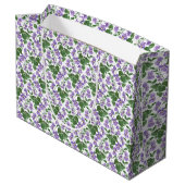 Mauve Violets Bloemen Patroon Grote Gift Bag Large Cadeautasje (Achterkant Gekanteld)