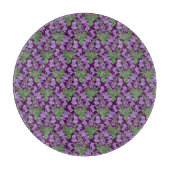 Mauve Violets Floral Pattern Glass Cutting Board Snijplank (Voorkant)