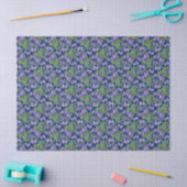 Mauve Violets op Navy Bloemen Custom Tissue Papier (Craft)
