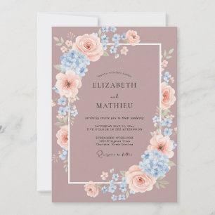 Mauve Vreedzame Lente Bruiloft Kaart
