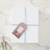  Mauve Waterverf Bloemen Initiaal Cadeaulabel (Met Touw)
