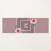 Mauve | Waterverf bloemen Monogram Yoga Mat (Voorkant (horizontaal))