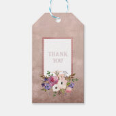  Mauve Waterverf Floral Dank u Cadeaulabel (Voorkant)