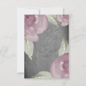 Mauve Waterverf Floral en Chalkboard Save The Date (Achterkant)