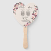 Mauve Waterverf Floral Wedding Ceremony Programme Handwaaier (Achterkant)