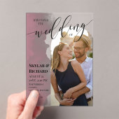 Mauve Waterverf Join Us Arch Fotobruiloft Acryl Uitnodigingen (Insitu (Draagbaar))