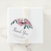 Mauve Waterverf Rozen Bloemenbruiloft Bedankjes Labels (In situ)