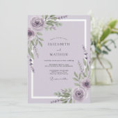 Mauve Waterverf Rozen Bruiloft Kaart (Staand voorkant)
