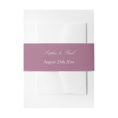 Mauve Wedding Invitation Belly Band Uitnodigingen Wikkel (Voorkant Voorbeeld)