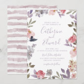 Mauve Wedding Invitation Kaart (Voorkant / Achterkant)