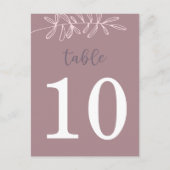Mauve Wedding Table Number (dubbelzijdig) Advieskaart (Achterkant)