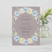 Mauve Whimsical Lente Bruiloft Kaart (Staand voorkant)