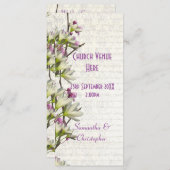 Mauve White Bloemen Kerk Trouwprogramma Programmakaart (Voorkant / Achterkant)