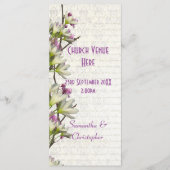  Mauve White Bloemen Kerk Trouwprogramma Programmakaart (Voorkant)