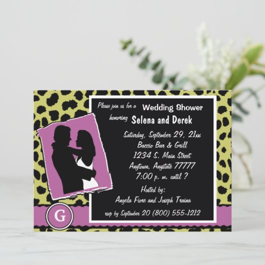 Mauve White en Green Monogram Leopard Kaart (Staand voorkant)