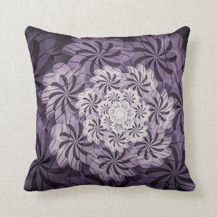 Mauve & White Floral Abstract Art Sierkussen