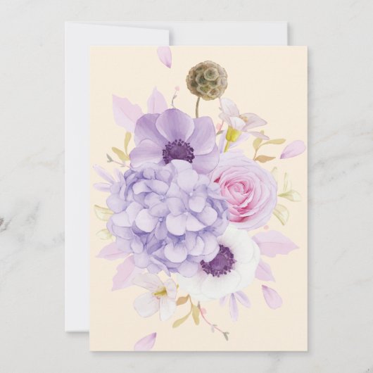 Mauve Wild & Onederful Wildflower 1e verjaardag Kaart (Achterkant)