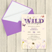 Mauve Wild & Onederful Wildflower 1e verjaardag Kaart