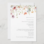 Mauve Wildflower All In One Wedding Kaart (Achterkant)