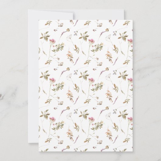 Mauve Wildflower Lijst Baby shower Kaart (Achterkant)