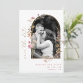 Mauve Wildflowers Arch Lijst Foto Save The Date (Staand voorkant)
