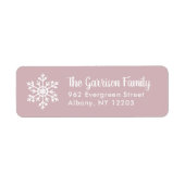 Mauve Winter Snowflake Vakantie Retouradres Etiket (Voorkant)