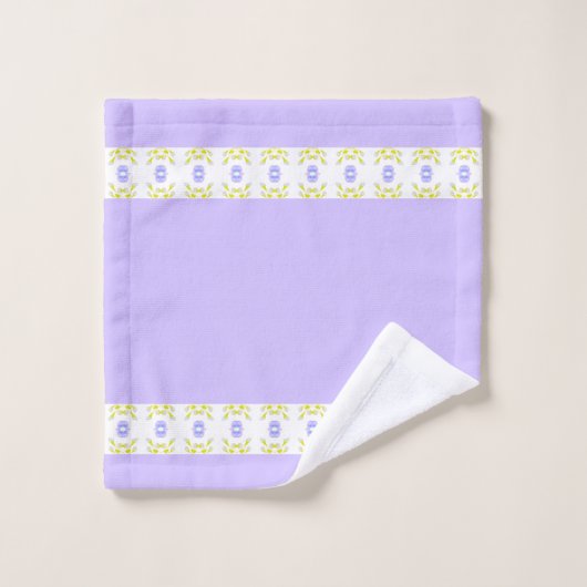 Mauve wit en limoengroen bad handdoek (Wasdoekje)