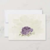 mauve witte bloemen groen bruiloft bedankkaart (Achterkant)