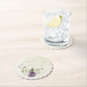 mauve witte bloemen groen bruiloft kartonnen onderzetters (Insitu)