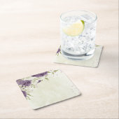 mauve witte bloemen groen bruiloft kartonnen onderzetters (Insitu)