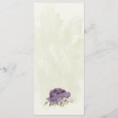mauve witte bloemen groen bruiloft menu (Achterkant)