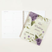 mauve witte bloemen groen bruiloft planner (Display)
