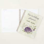 mauve witte bloemen groen trouwen planner (Display)