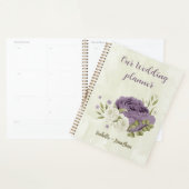 mauve witte bloemen groen trouwen planner (Display)