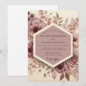 Mauve Woodland Bloom Bruiloft Kaart (Voorkant / Achterkant)
