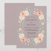 Mauve Zachte Roze Waterverf Bruiloft Kaart (Voorkant / Achterkant)